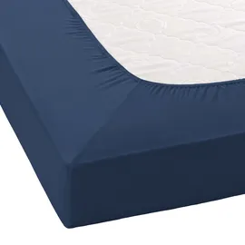 JANINE 5007 Mako-Feinjersey 140 x 200 - 160 x 200 cm marine