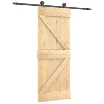vidaXL Schiebetür rechts 70 x 210 cm Braun/Schwarz