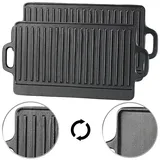 Rosenstein & Söhne Grillplatte 40 x 20,5 cm Gusseisen schwarz