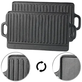 Rosenstein & Söhne Grillplatte 40 x 20,5 cm Gusseisen schwarz