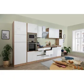 Respekta Küche Küchenblock grifflos Eiche weiß Lorena 395 cm Respekta