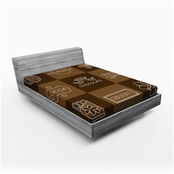 Spannbettlaken Soft Dekorativer Stoff Bettwäsche Rund-um Elastischer Gummizug, Abakuhaus, Schokolade Kakao Schokolade braun 140 cm x 200 cm