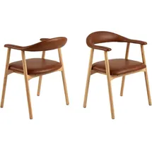 VCM ebuy24 Esszimmerstuhl mit Armlehne PU Kunstleder Braun