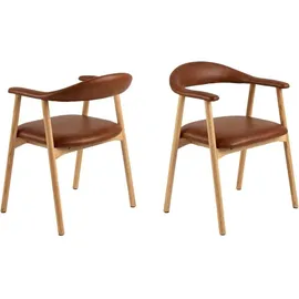 VCM ebuy24 Esszimmerstuhl mit Armlehne PU Kunstleder Braun
