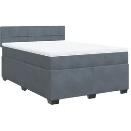 vidaXL Boxspringbett 140 x 200 cm Dunkelgrau