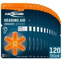 Ansmann Hörgerätebatterien Typ 13 orange, 120 Stück - ANSMANN
