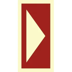 Aufkleber Richtungsangabe für Brandschutzeinrichtungen, Folie, nachleucht., 100x200 mm