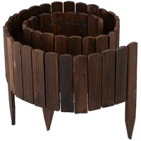 Relaxdays Beeteinfassung, Holz, Beetzaun, Rasenkante, Dunkelbraun