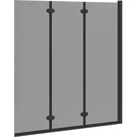 vidaXL Bad-Duschschirm Schwarz 130 x 138 cm Gehärtetes Glas