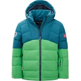 Trollkids Winterjacke Gryllefjord Dunkel Marine/Frischgrün/Mystik Blau, Größe 176