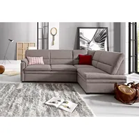 sit&more Ecksofa »Pisa L-Form«, mit Federkern, wahlweise mit Bettfunktion grau