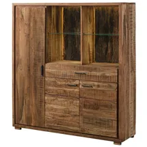 Wolf Möbel Highboard 140 x 150 x 40 cm Akazie lackiert / Beige