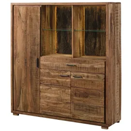 Wolf Möbel Highboard 140 x 150 x 40 cm Akazie lackiert / Beige