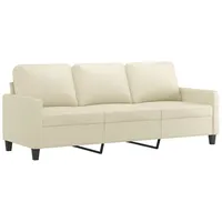 VidaXL 3-Sitzer-Sofa Creme 180 cm Kunstleder