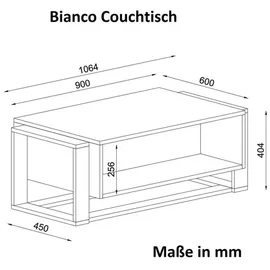 moebel17 Bianco Rebab Marmor Optik dunkelgrau 107 x 41 x 60 cm