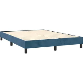 vidaXL Boxspringbett mit Matratze Dunkelblau 140x200 cm Samt