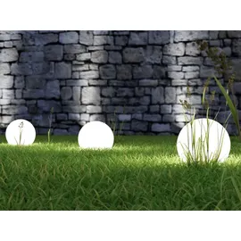 meineWunschleuchte LED Kugelleuchte für den Garten mit Strom, Leuchtkugeln Wegbeleuchtung, Ø20cm