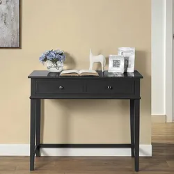 Schwarzer Home Office Tisch im Landhausstil einer Schublade