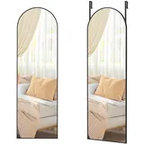 Songmics Wandspiegel, Schwarz, Metall, Glas, 40x120x1.3 cm, senkrecht montierbar, Ganzkörperspiegel, Spiegel, Wandspiegel