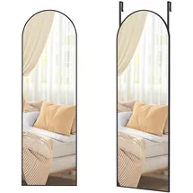 Songmics Wandspiegel, Schwarz, Metall, Glas, 40x120x1.3 cm, senkrecht montierbar, Ganzkörperspiegel, Spiegel, Wandspiegel