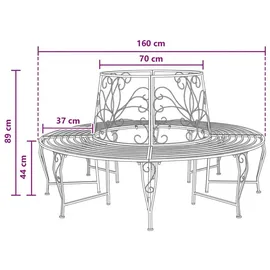 vidaXL Baumbank Ø 160 x 89 cm Braun
