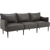 Wahson Office Chairs - Ecksofa 3 Sitzer für Wohnzimmer aus pu Kunstleder mit Schlaffunktion 135 x 70 cm Dunkelgrau Wahson