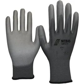 AS Arbeitsschutz Nitras Nylonhandschuhe, grau 8