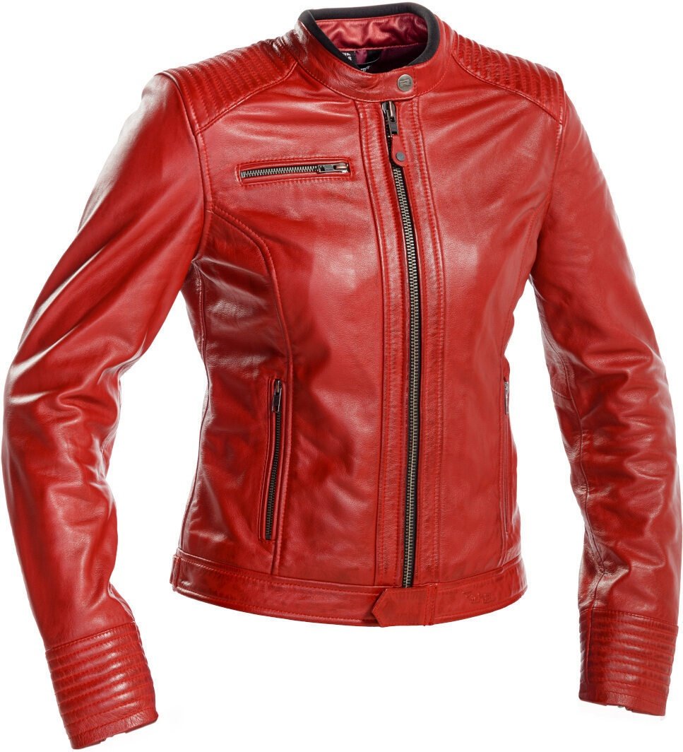 Richa Scarlett Dames motorfiets lederen jas, rood, 38 Voorvrouw