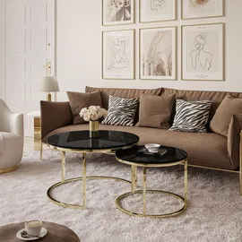 lookway COUCHTISCH CIRI 2-in-1 CHROME gold