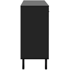 Die Möbelfundgrube Sideboard schwarz Artisan, Eiche - 4 Schubladen, 160 cm, - MONZA