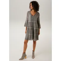 Aniston CASUAL Tunikakleid, (mit Jersey-Unterkleid), mit aufwändiger Spitzenverzierung, Gr. 38 - N-Gr, grau, , 65632904-38 N-Gr