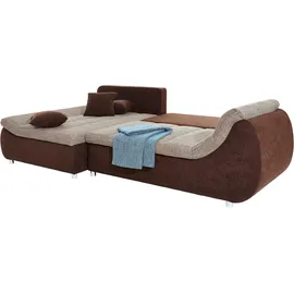 INOSIGN Ecksofa »Imola elegant und bequem, aktuelle Steppung im Sitz, L-Form«, wahlweise mit Bettfunktion