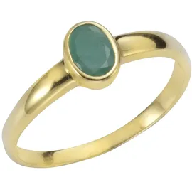 VIVANCE Fingerring VIVANCE "375/- Gelbgold mit Smaragd" Gr. 62, gelb, Fingerringe, Damen, 062 (19,7), Gold, Fingerring