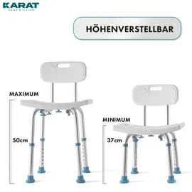 Karat Duschhocker Jonah Höhenverstellbar mit Rückenlehne weiß