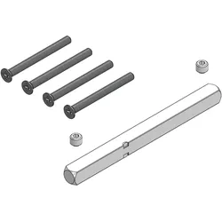 Griffwerk Set für Griffe -Schraubtechnik Vollstift 8x8mm mit Schrauben -Stift 8x125mm, M4x65mm, TS 55-60mm