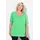Ulla Popken T-Shirt Zierfalten A-Linie Rundhals Halbarm Modal Grün 46/48