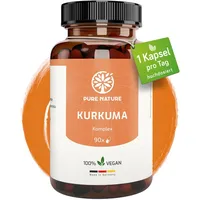 PureNature Pure Nature Kurkuma Kapseln Komplex 12.000 mg Curcuma mit Vitamin C & Piperin 90 St.