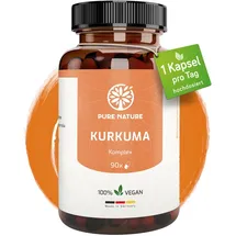 PureNature Pure Nature Kurkuma Kapseln Komplex 12.000 mg Curcuma mit Vitamin C & Piperin 90 St.