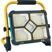 OUSIDE Baustrahler LED Akku mit Stativ, Tragbare LED Strahler Akku mit 10500mAh Batterie,Typ-C und Solarladung, 4 Lichtmodi - Ideal für Reparatur, Baustelle, Notfall
