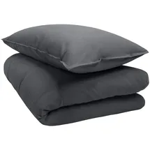 schlafgut Knitted Jersey Uni Grau 135 x 200 cm + 40 x 80 cm