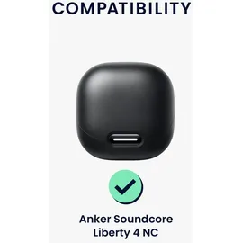 kwmobile Hülle kompatibel mit Anker Soundcore Liberty 4 NC Hülle - Silikon Kopfhörer Schutzhülle Case Cover Weiß Schwarz Schwarz