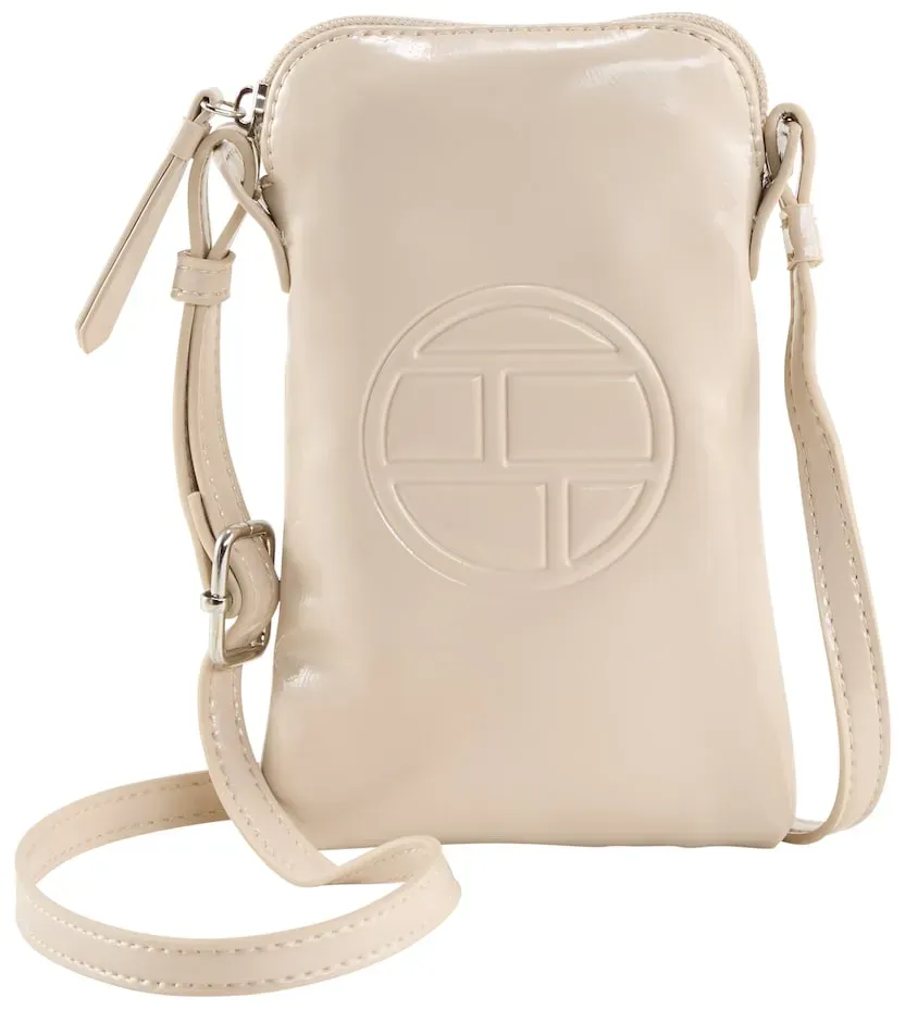 TOM TAILOR Damen Rosabel Patent Smartphone Tasche, beige, Uni, Gr. ONESIZE