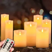 Elfenbeinfarbene, Flammenlose Led-kerze, Flammenlose Säulenkerze, Fernbedienung Mit Timerfunktion, Fernbedienung Für Neujahr