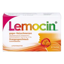 Lemocin gegen Halsschmerzen Orangengeschmack ab 12 Jahren