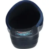 FLY FLOT Damen Pantoffel Textil Hausschuh samtig weiche Haptik und Keilabsatz, Größe:39 EU, Farbe:Blau - 39