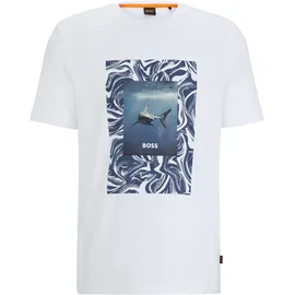 Boss T-Shirt 'Te_Tucan', - Dunkelgrau,Weiß,Dunkelblau - M