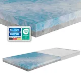 XXL Duo Topper 12cm – 160x200 cm – Härtegrad wendbar H2/H3 weich/mittel – Matratzenauflage für alle Betten – extra hoher Komfort – Bezug abnehmbar & waschbar