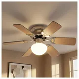 GLOBO LIGHTING Deckenventilator, LED Deckenventilator mit Beleuchtung und Zugschalter 3 Stufen 76x28cm braun
