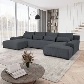 beautysofa Ecksofa BENNY Polyester U-Form 3-Sitzer Grau