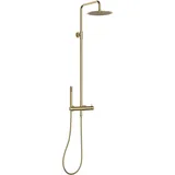 Marwell Duscharmatur Duschset Classico gold 88-118x20 cm - Duschstange verstellbar - Regendusche - Handbrause mit Schlauch